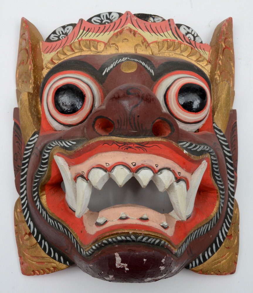 Hand-Carved Indonesian Dragon Mask