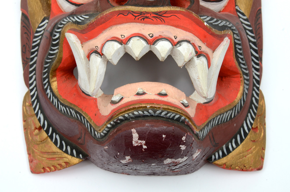 Hand-Carved Indonesian Dragon Mask