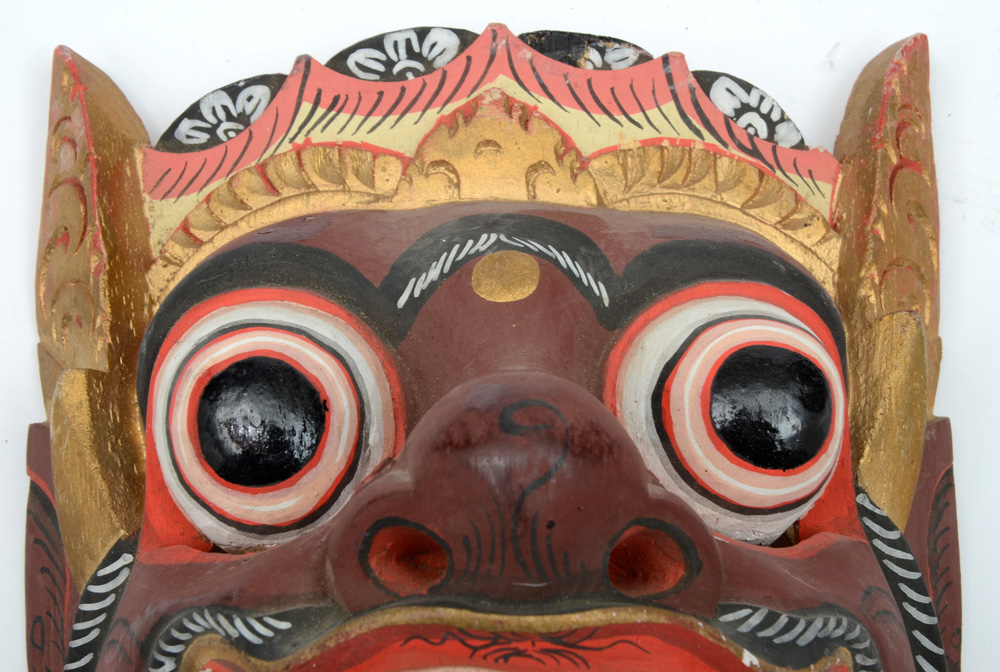 Hand-Carved Indonesian Dragon Mask