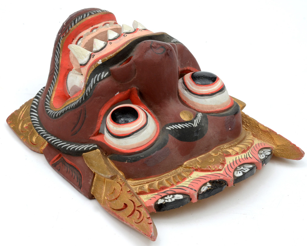 Hand-Carved Indonesian Dragon Mask