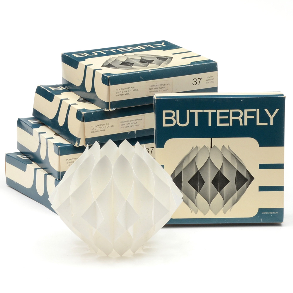 Group of Five Lars Schioler Butterfly Light Fixtures