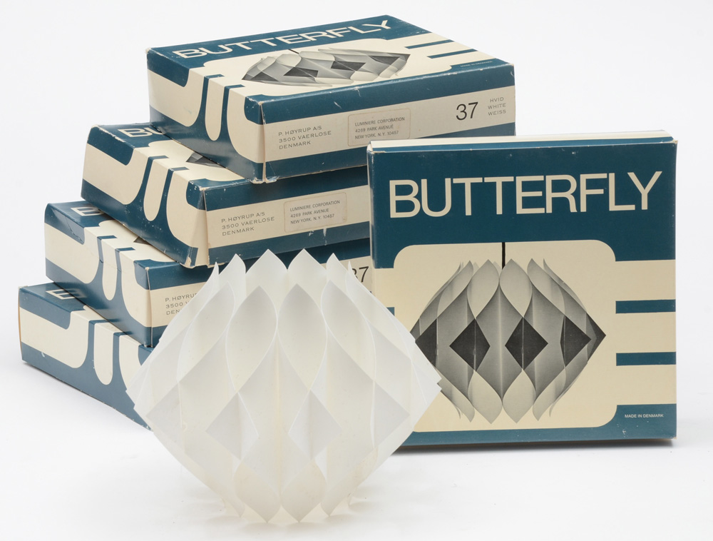 Group of Five Lars Schioler Butterfly Light Fixtures