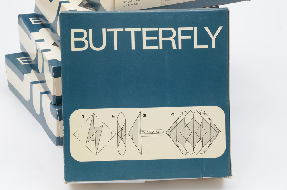 Group of Five Lars Schioler Butterfly Light Fixtures