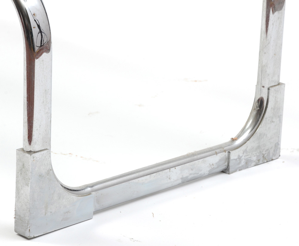 Tricom Italian Modern Chromed Steel and Glass Shelving Unit