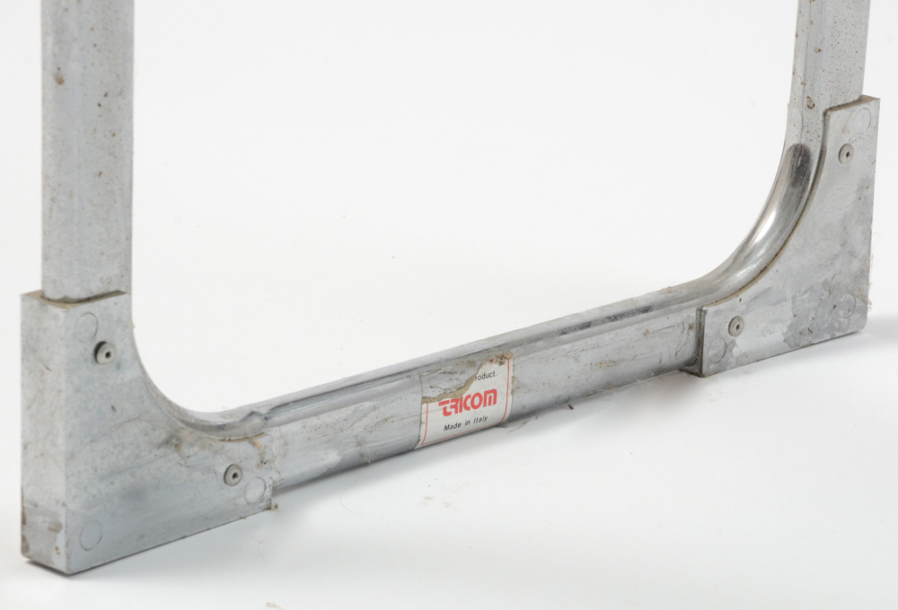 Tricom Italian Modern Chromed Steel and Glass Shelving Unit