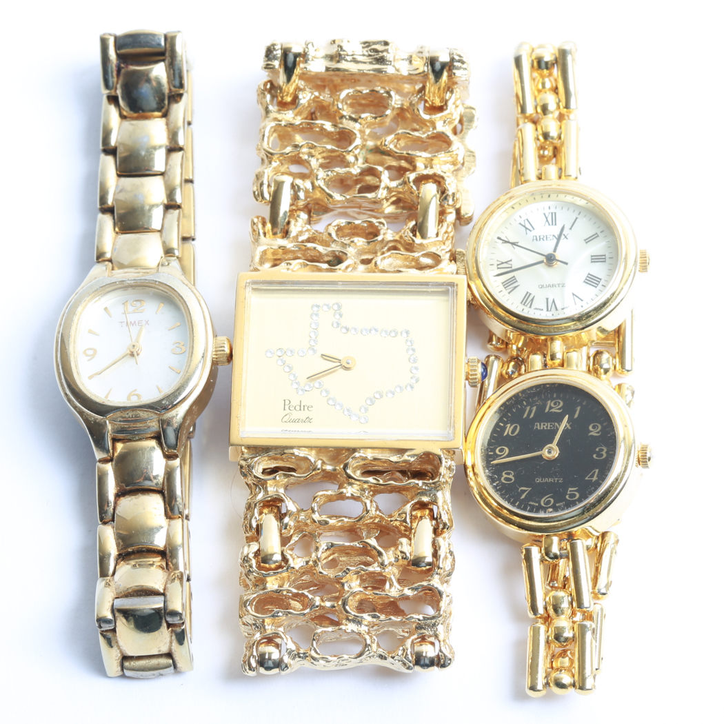 Three Gold Tone Watches