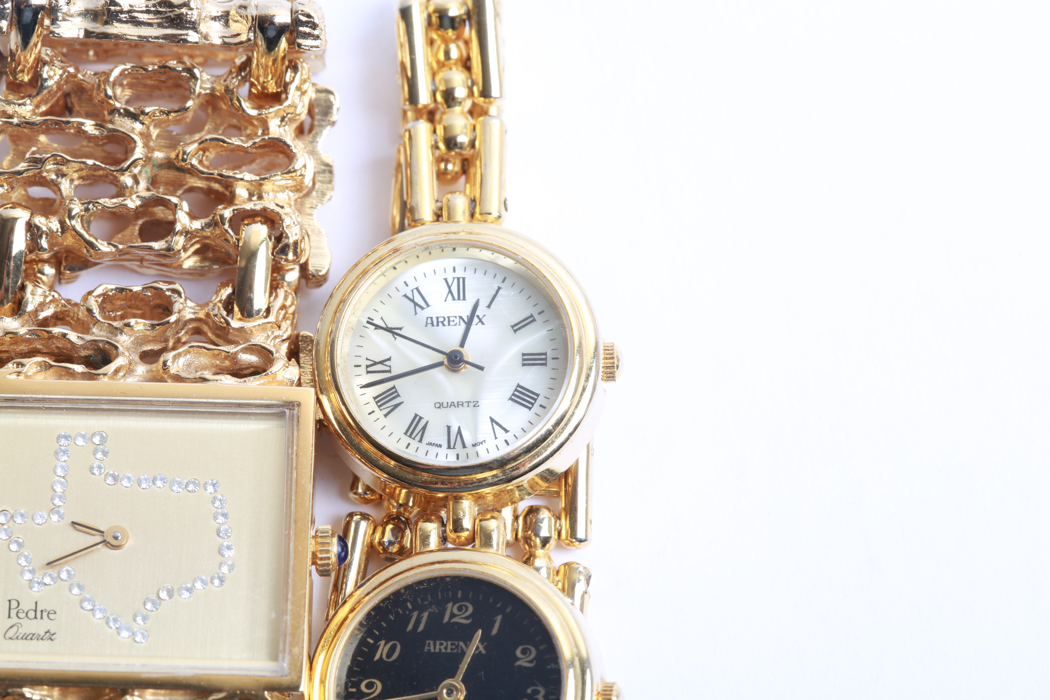 Three Gold Tone Watches