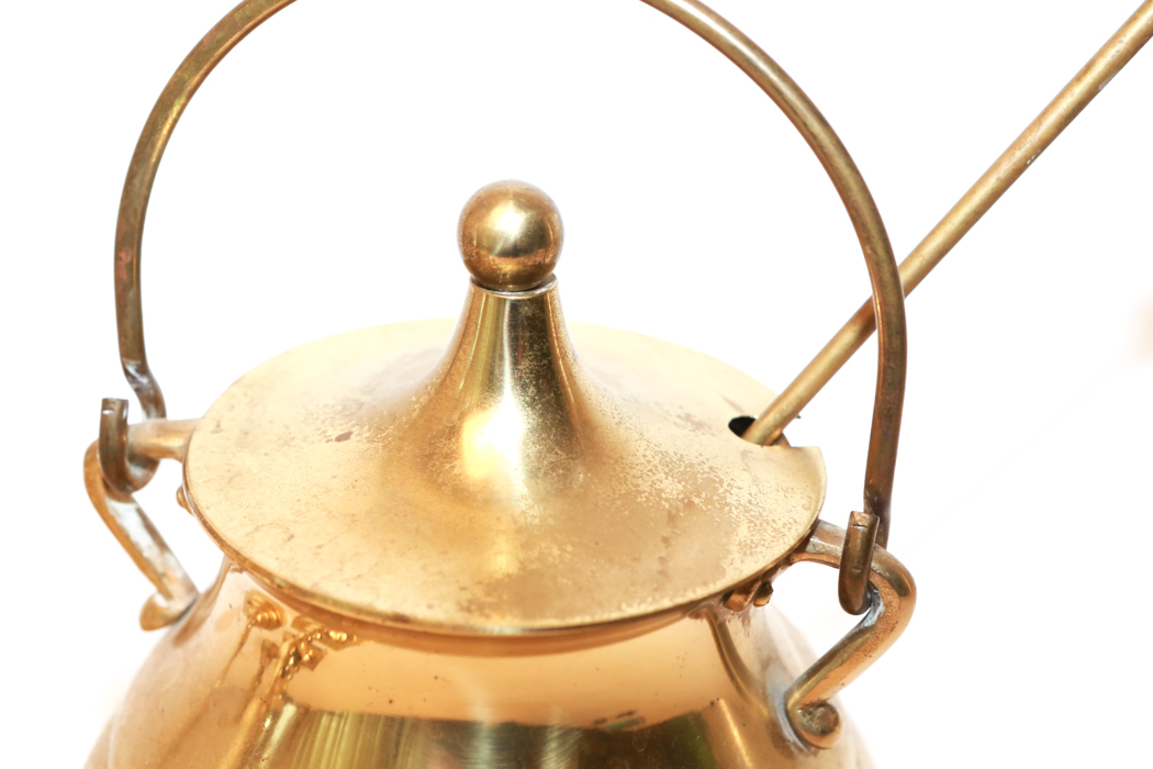 Vintage Brass Honey Pot and Brass Candlesticks