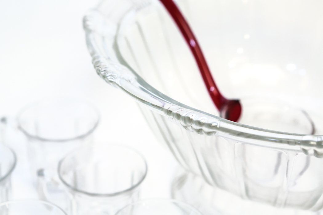 Vintage Glass Punch Bowl and Cups