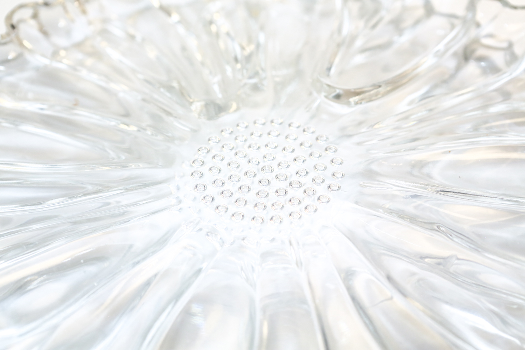 Set of Vintage Glass Flower Plates and Cups