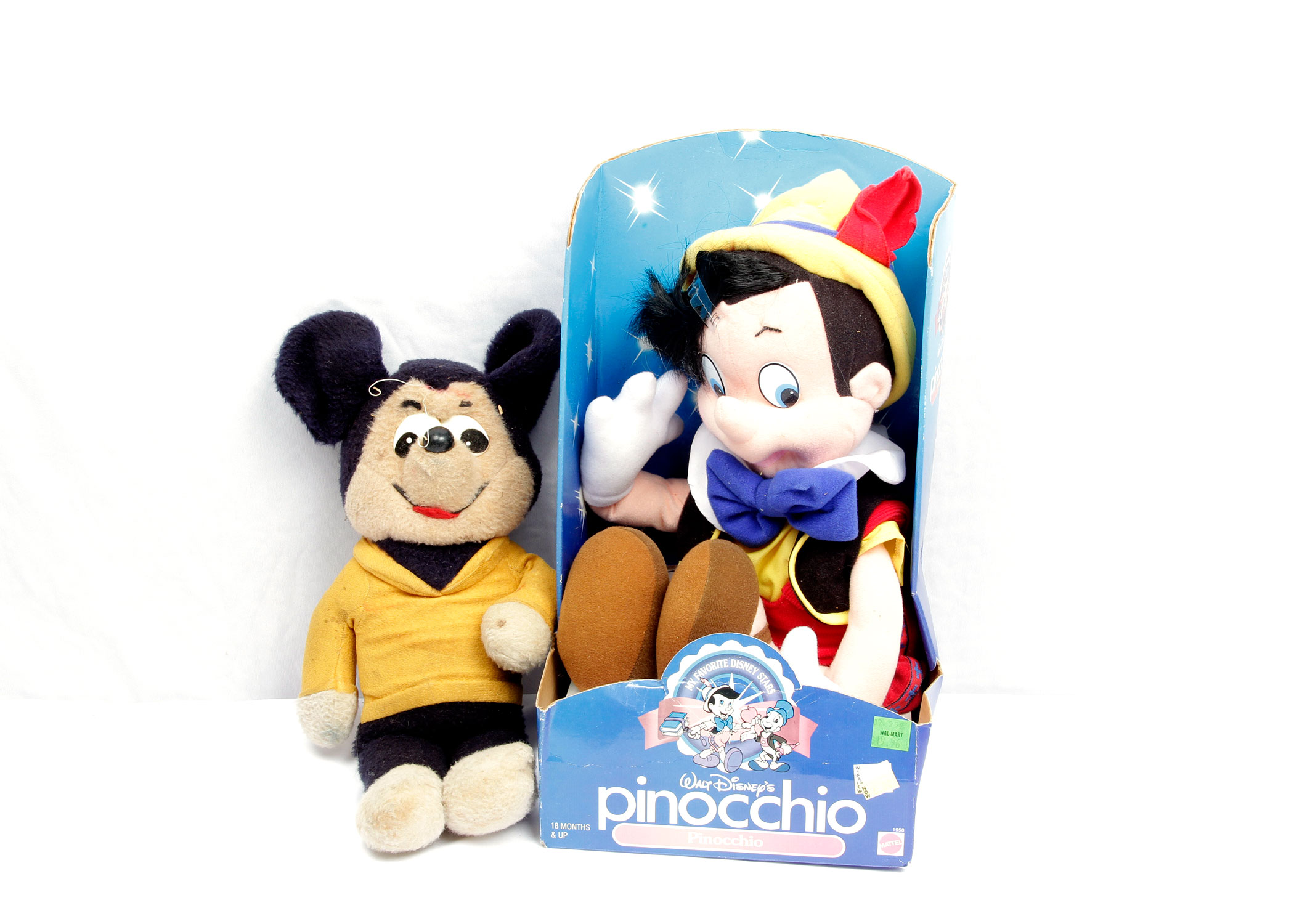 Walt Disney Pinnochio and Mickey Mouse