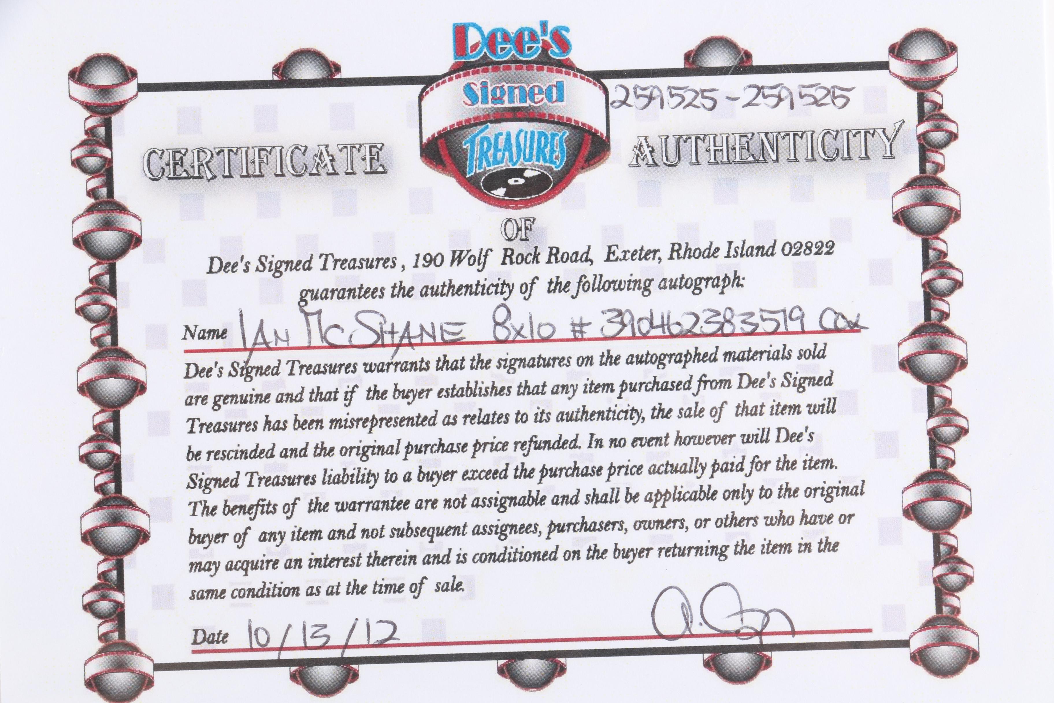 Ian McShane Autographed Photo