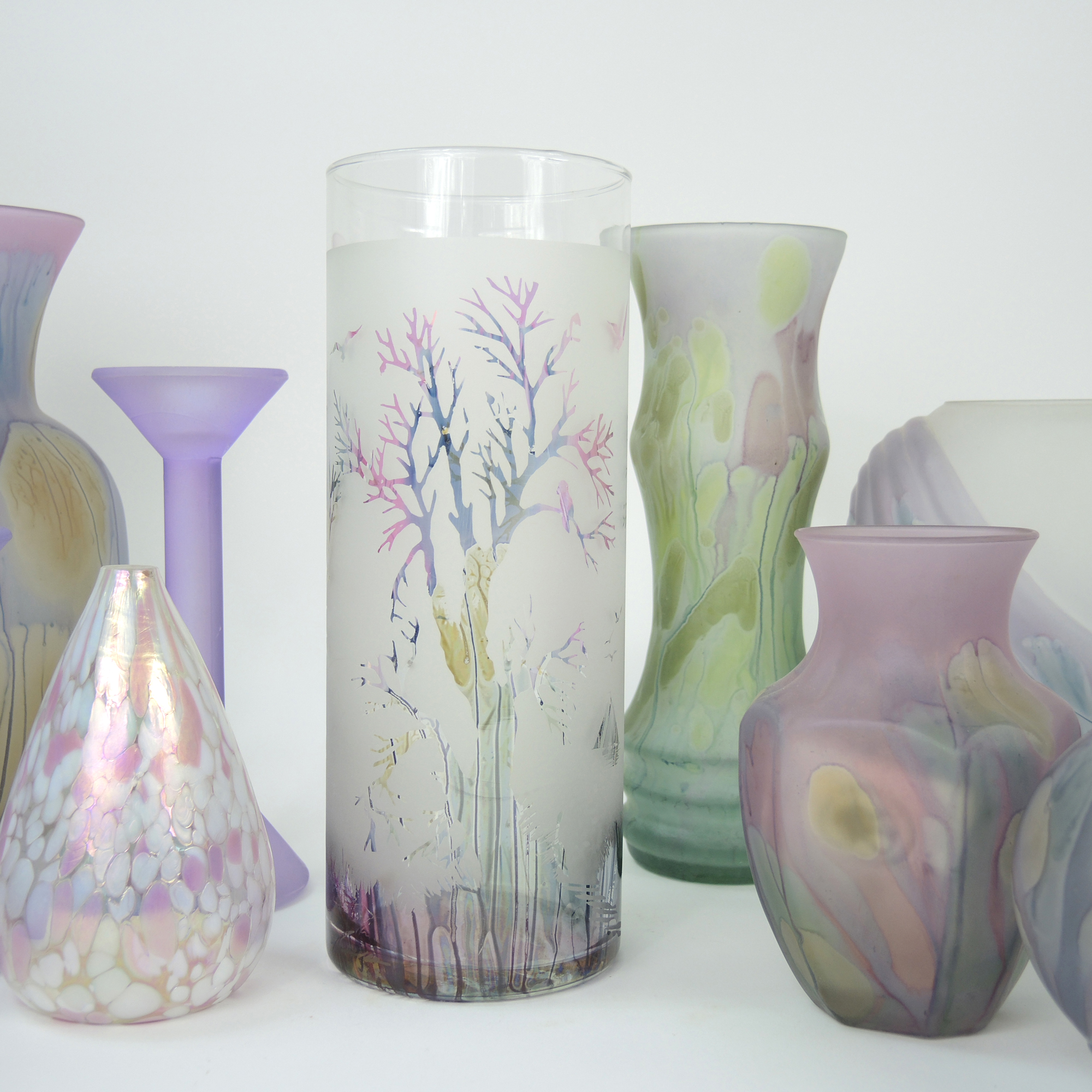 Hand Painted Rueven Nouveau Art Glass and More