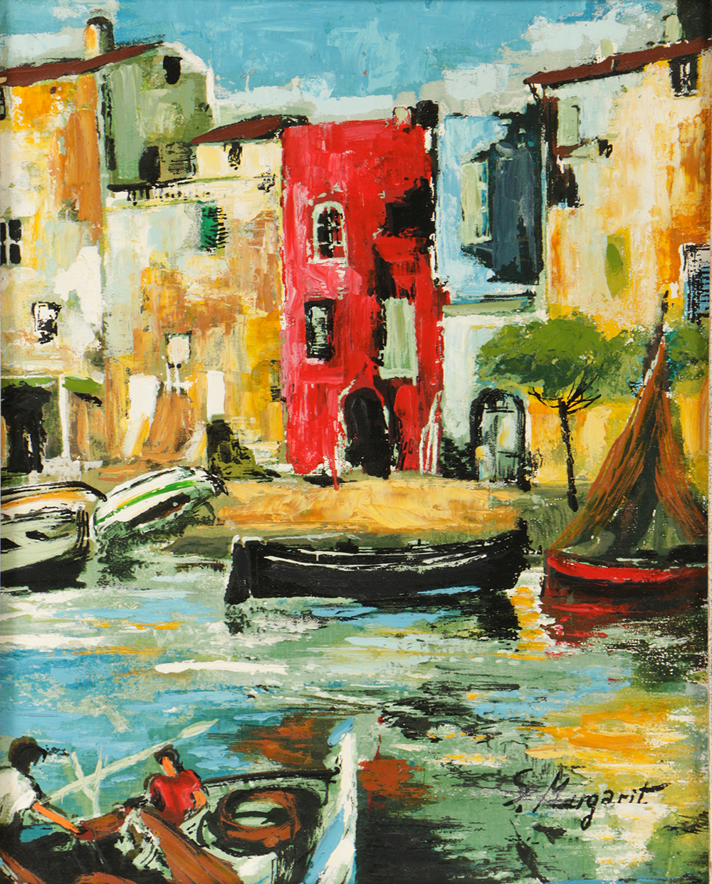 S. Margarit Oil Painting on Canvas "Gondola Ride"