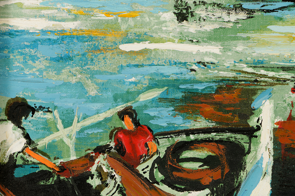 S. Margarit Oil Painting on Canvas "Gondola Ride"