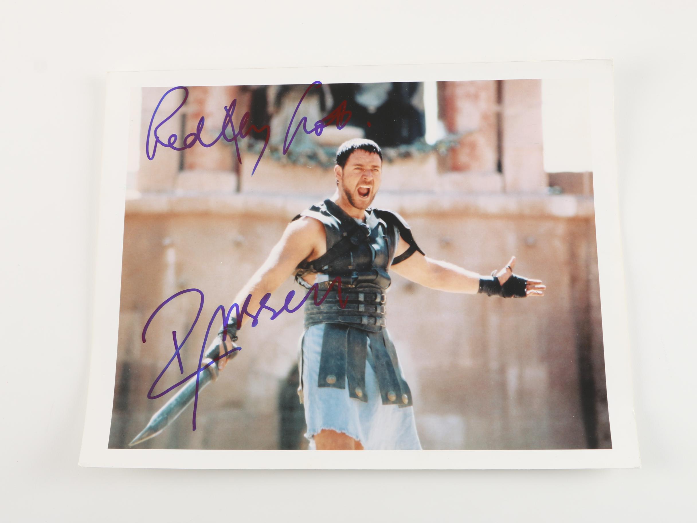 Russell Crowe and Ridley Scott Autographed "Gladiator" Photo