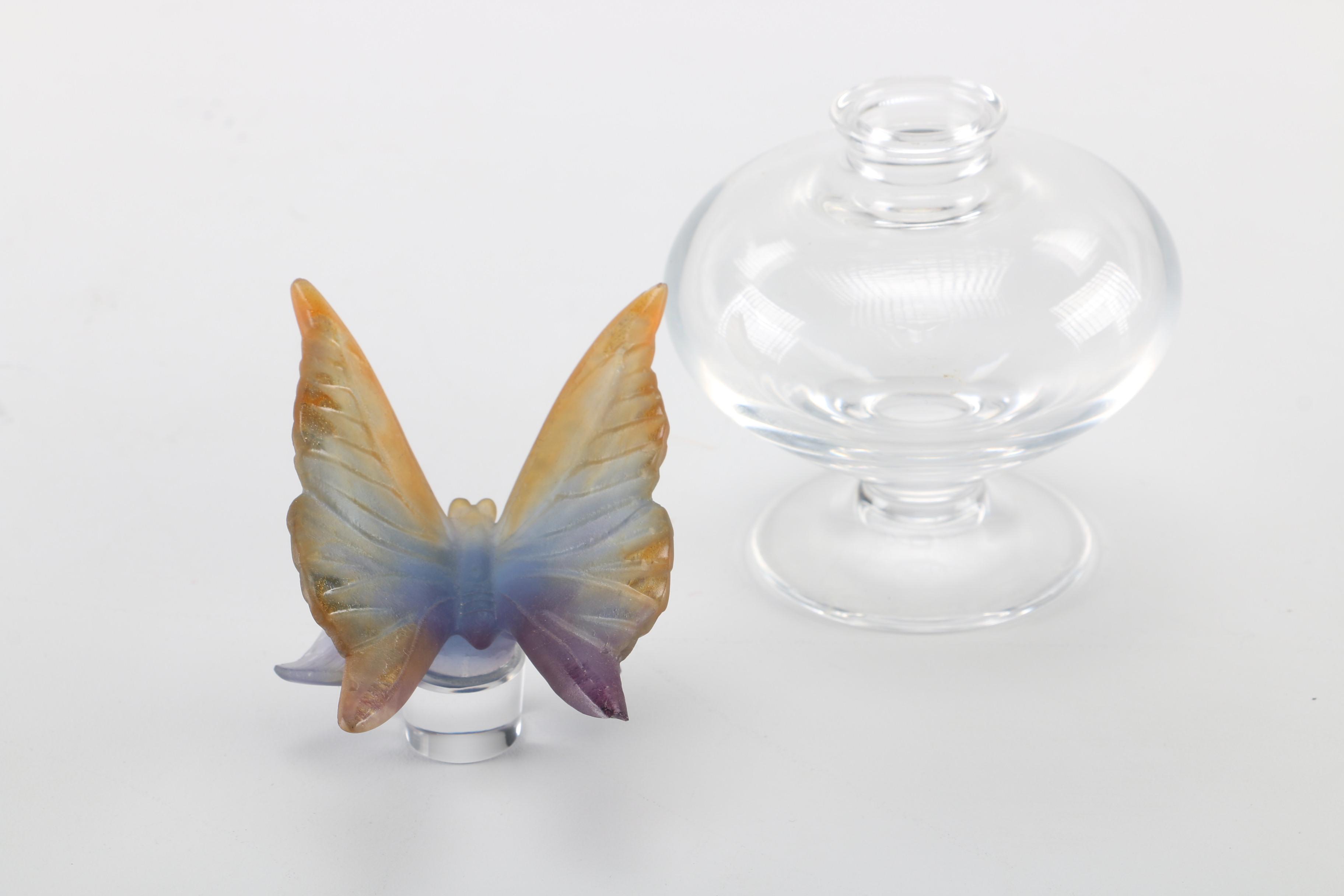 Daum France Butterfly Perfume Bottle