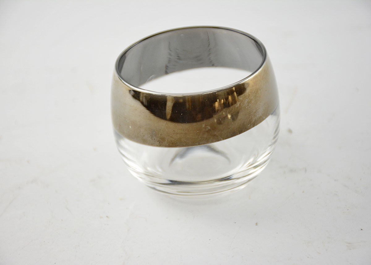 Five Mid-Century Dorothy Thorpe Style Silver Rimmed Glasses