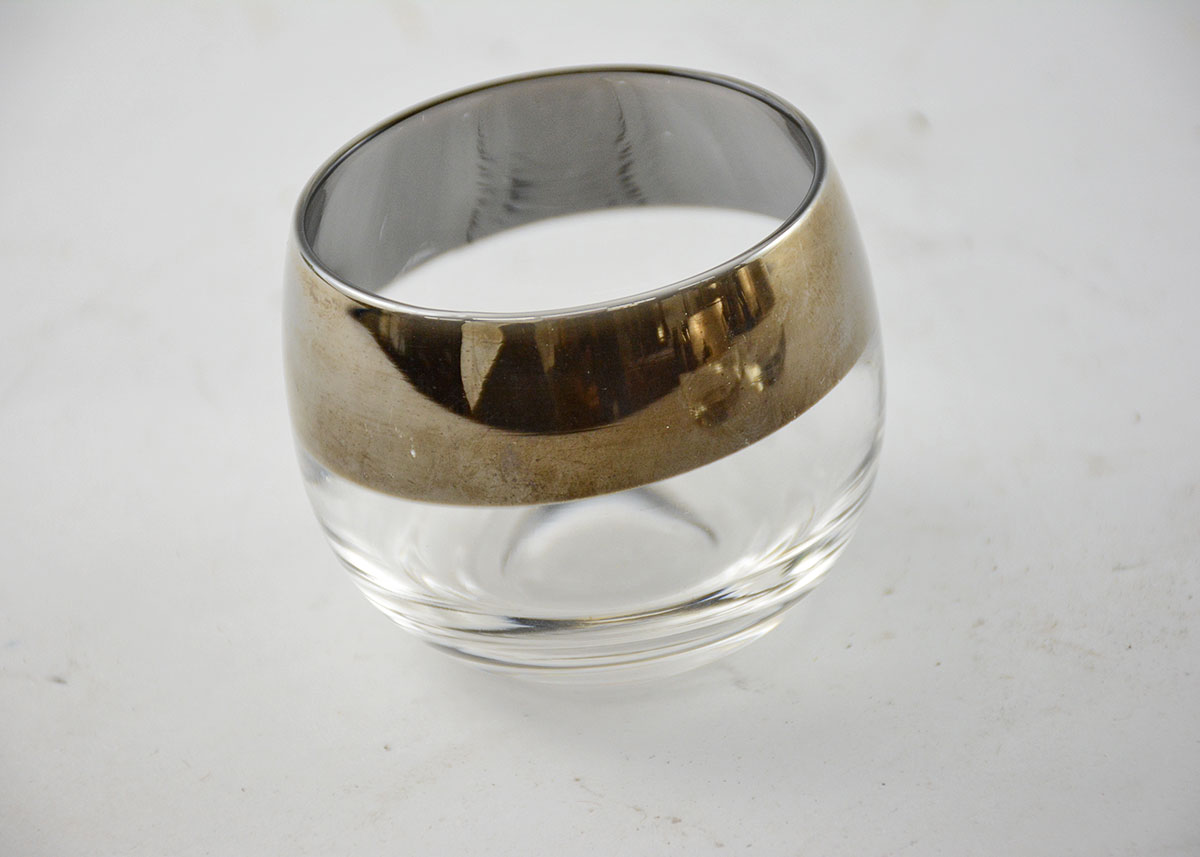 Five Mid-Century Dorothy Thorpe Style Silver Rimmed Glasses