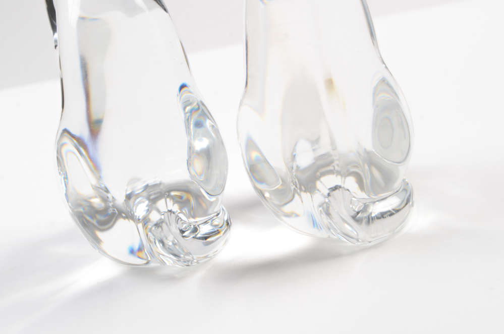 Pair of Baccarat Crystal Cat Figurines