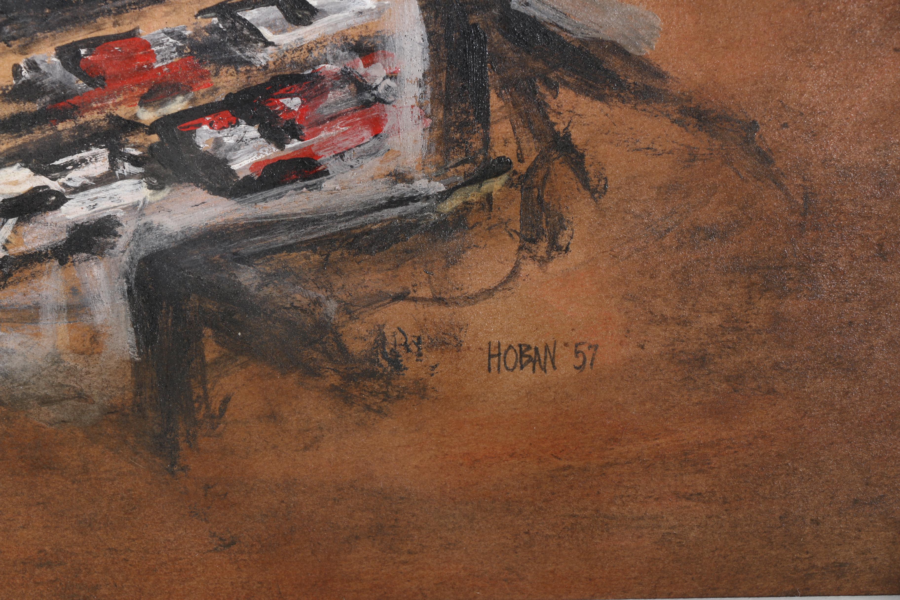 Frank J. Hoban 1957 Gouache on Paper "The City, Chicago"