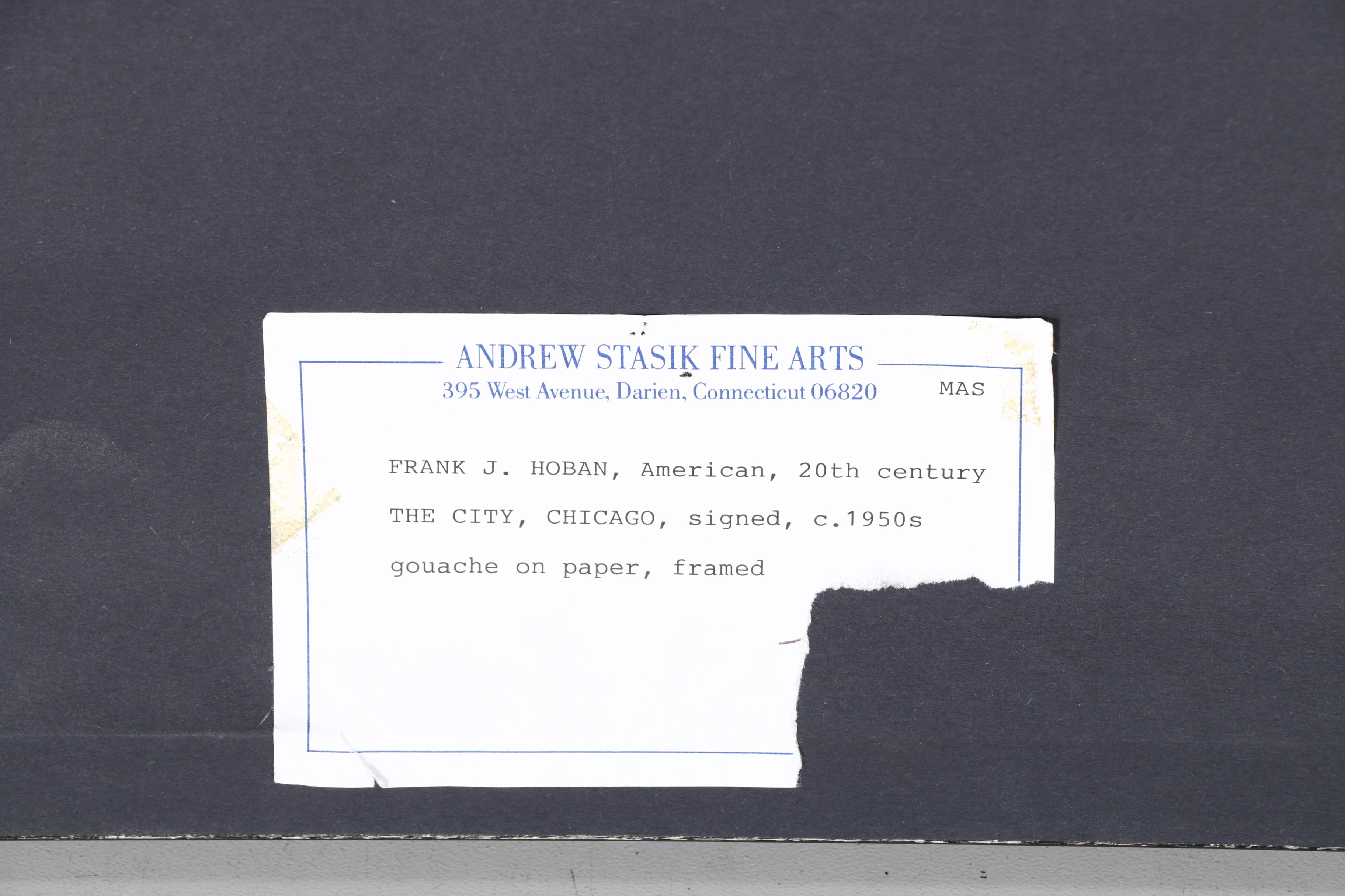 Frank J. Hoban 1957 Gouache on Paper "The City, Chicago"