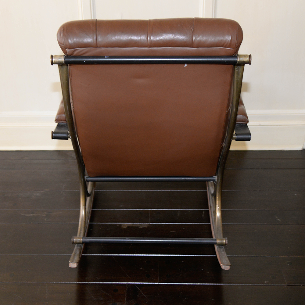 Brown Leather Rocking Chair