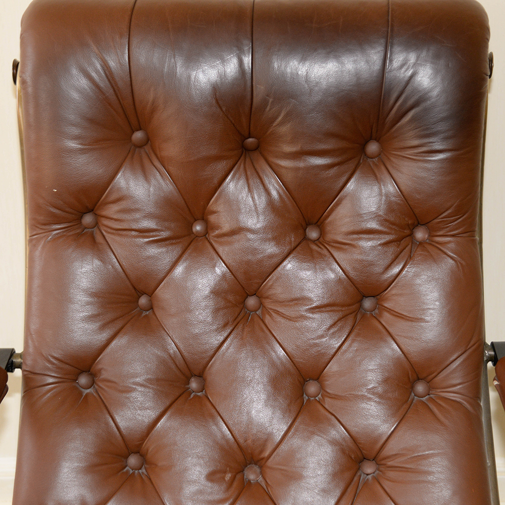 Brown Leather Rocking Chair