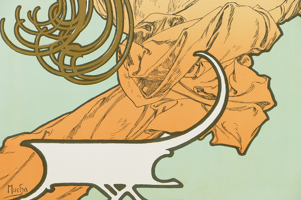 Alphonse Mucha Estate Lithograph on Paper "Au Quartier Latin"