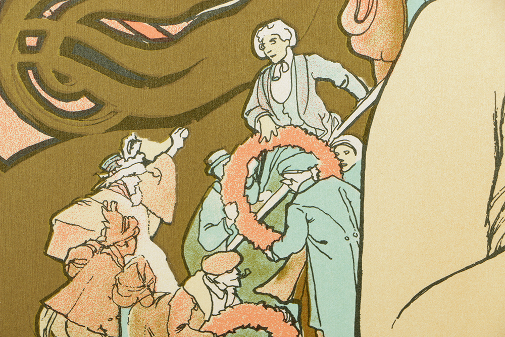 Alphonse Mucha Estate Lithograph on Paper "Au Quartier Latin"