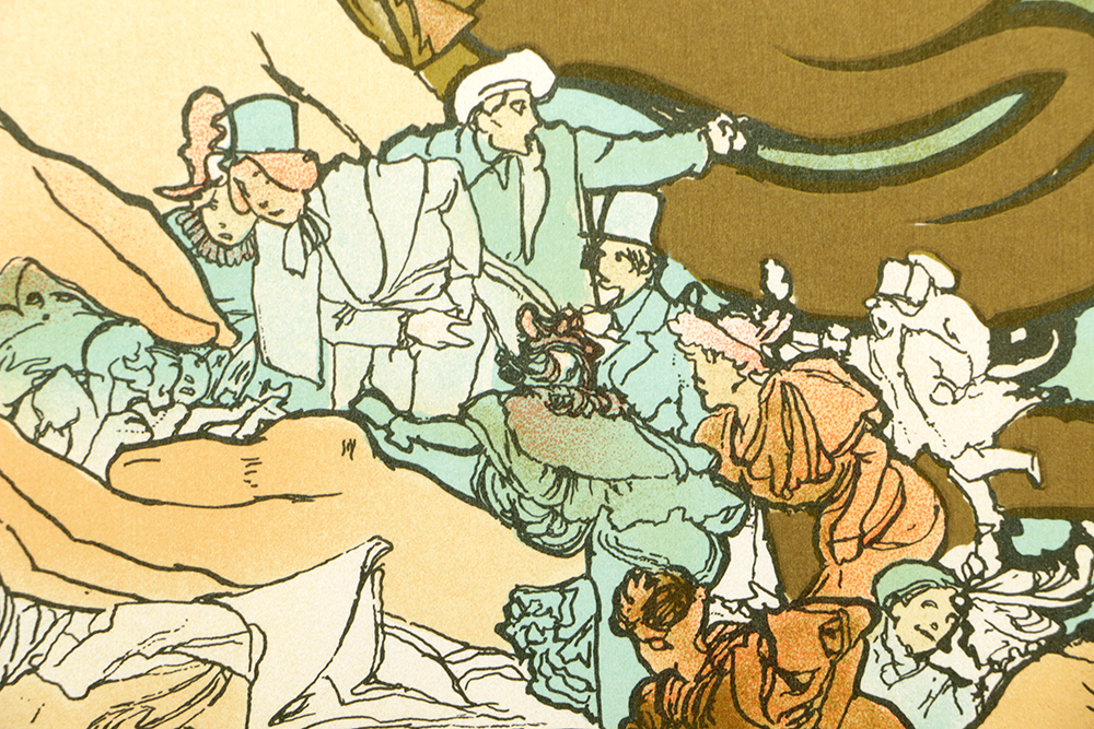 Alphonse Mucha Estate Lithograph on Paper "Au Quartier Latin"