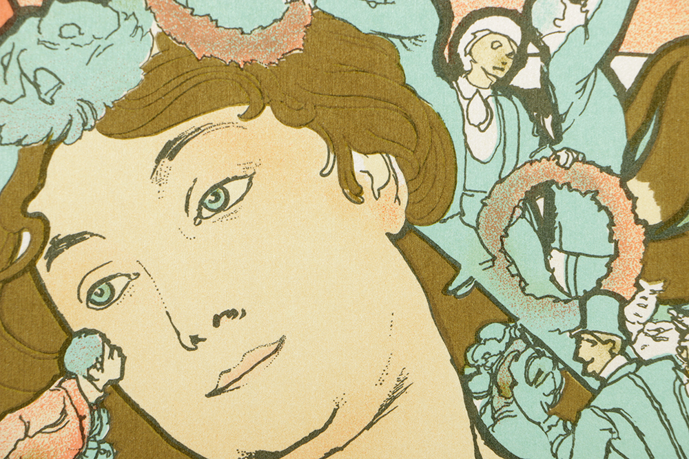 Alphonse Mucha Estate Lithograph on Paper "Au Quartier Latin"