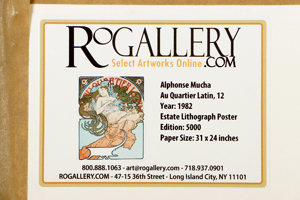 Alphonse Mucha Estate Lithograph on Paper "Au Quartier Latin"