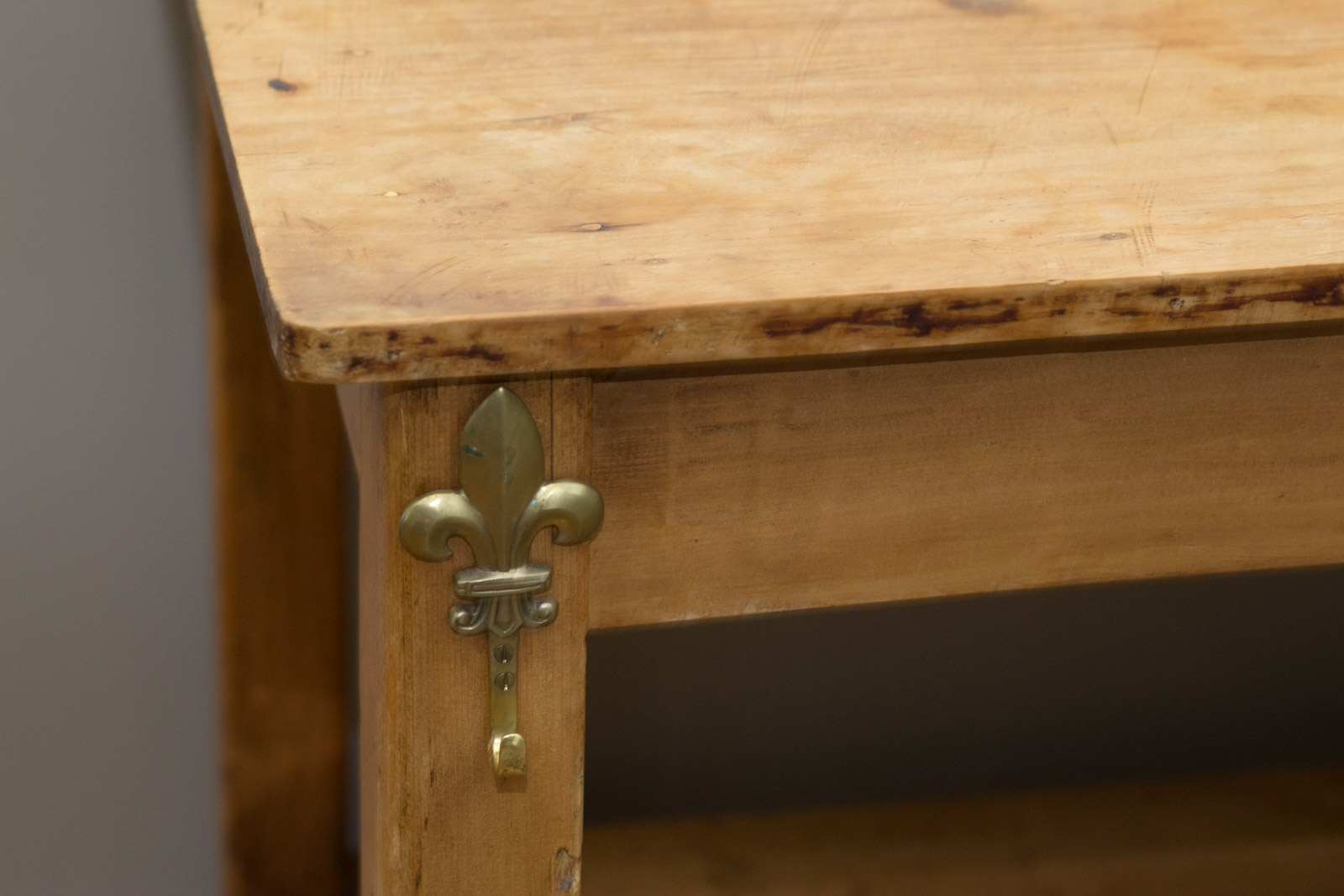 Antique English Pine Baker's Table on Wheels