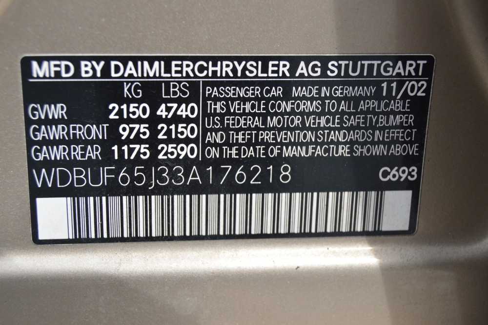 2003 Mercedes-Benz E320 4-Door Sedan