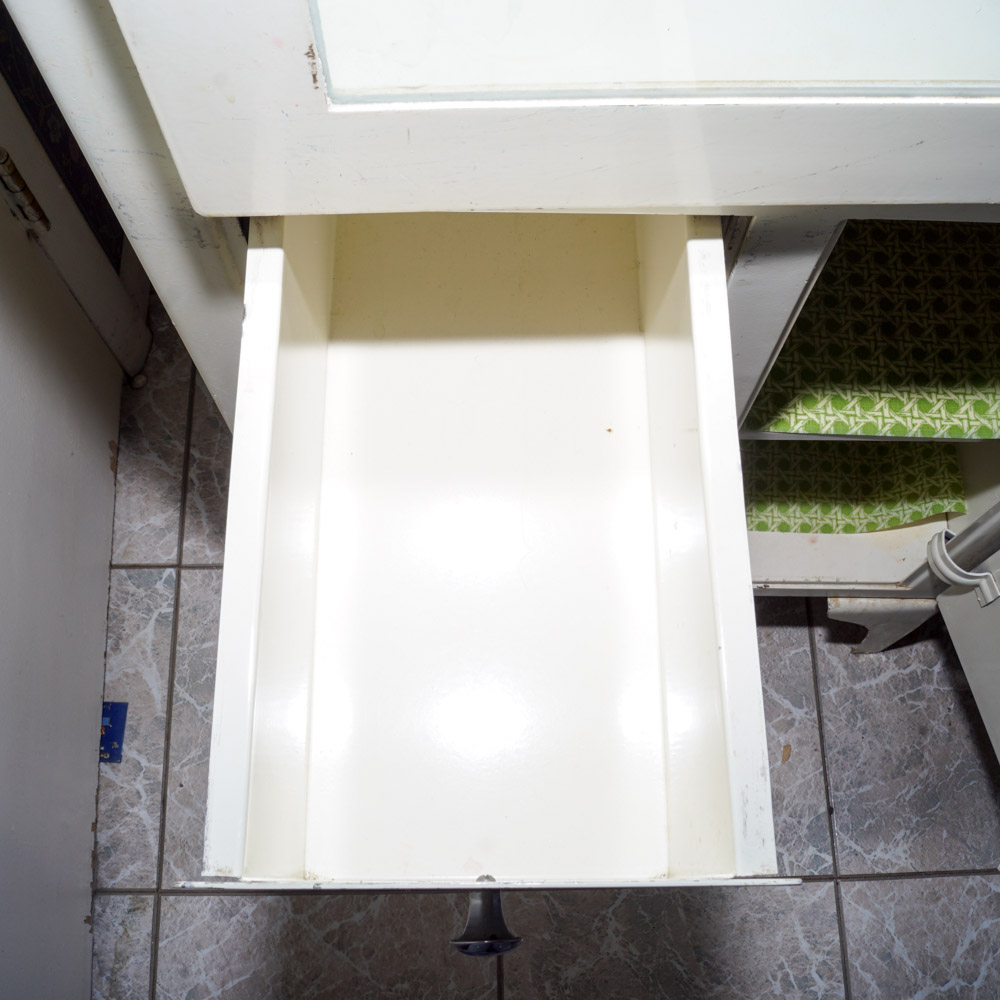 Vintage White Metal Medicine Cabinet