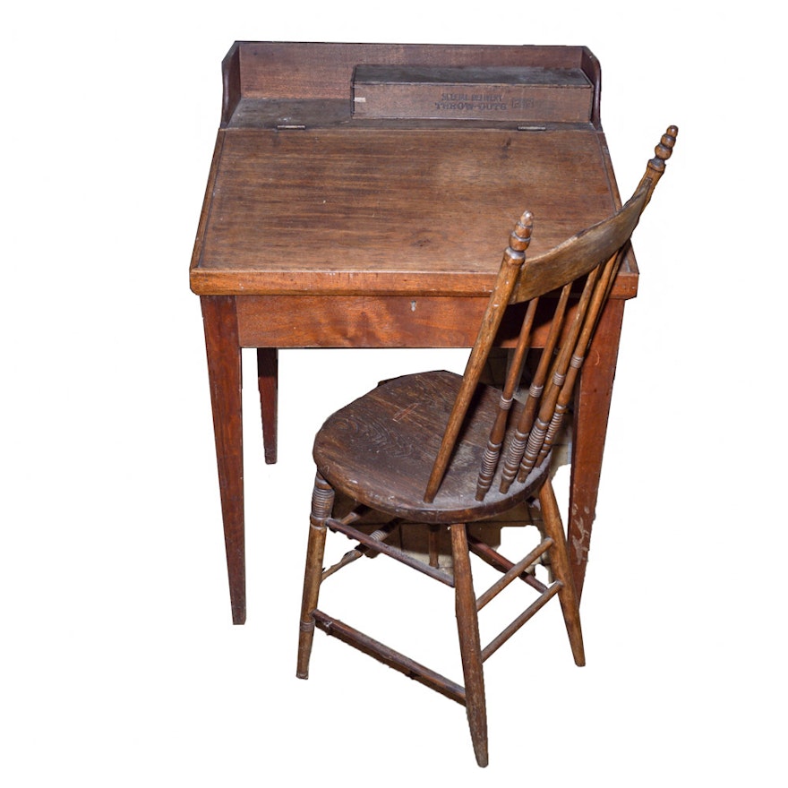 Antique Secretary with Chair