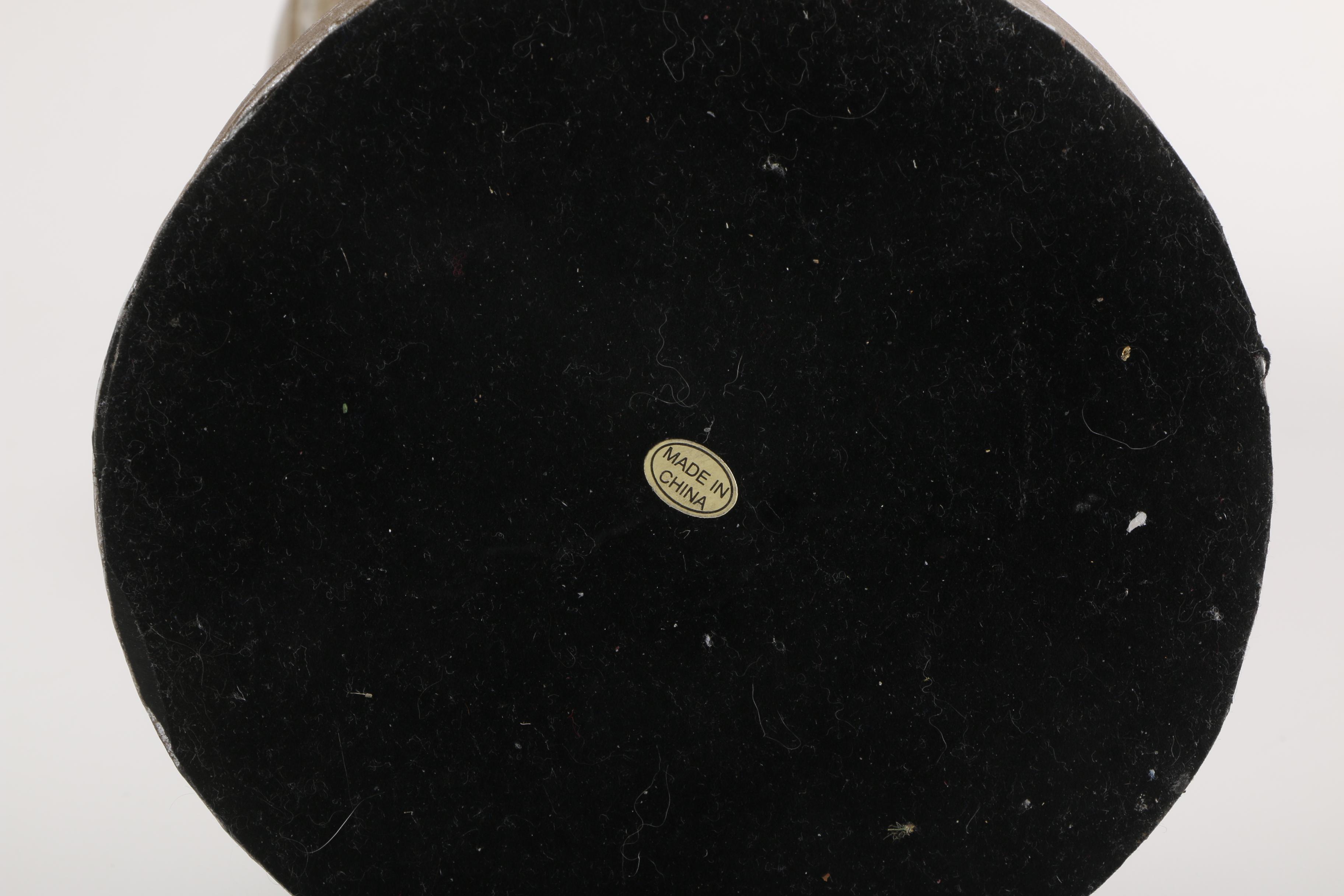 Cast Resin Decor and Wooden Candlestick Holder Set