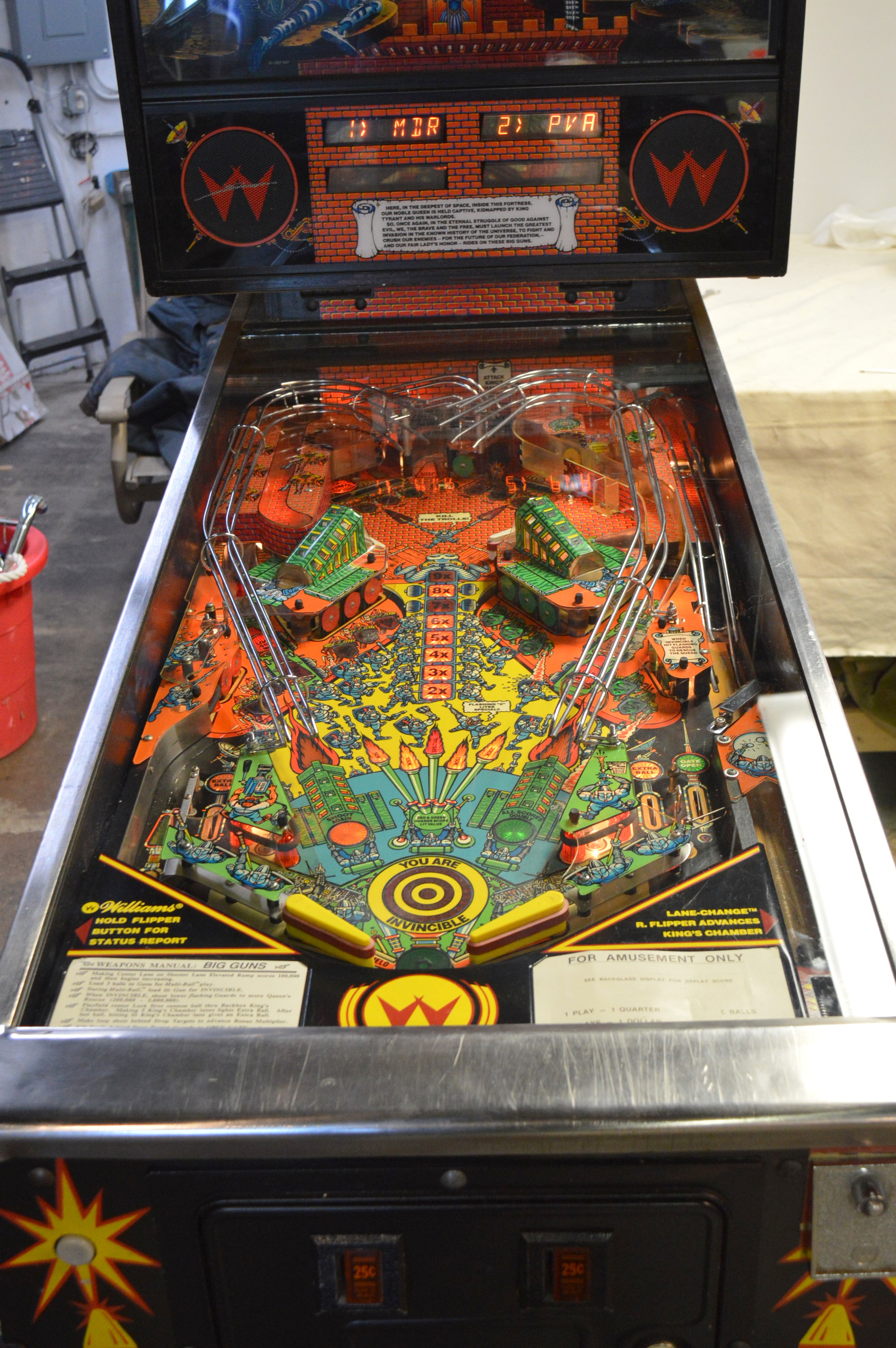 1987 Williams "Big Guns" Pinball Machine