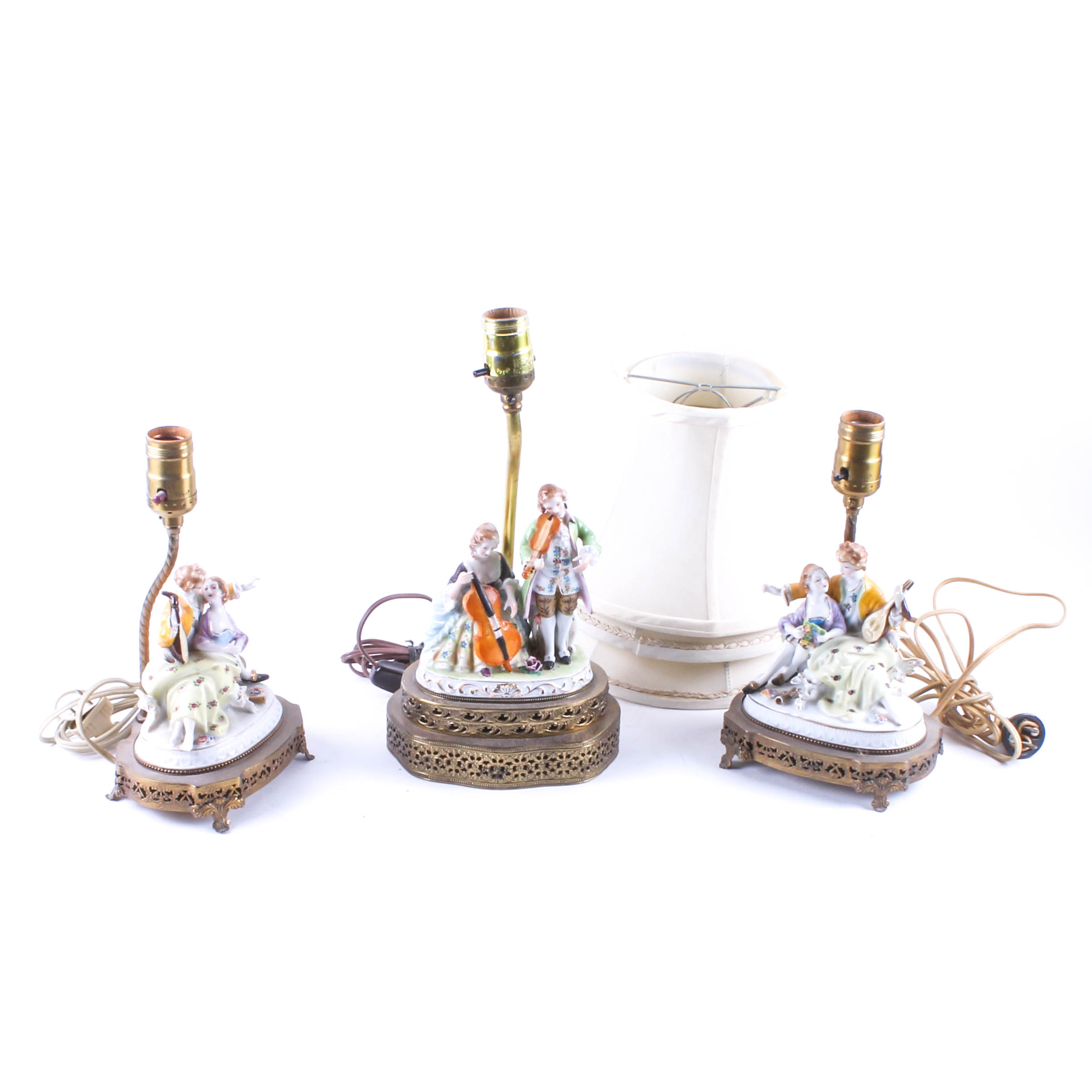 Group of French Porcelain Figural Lamps