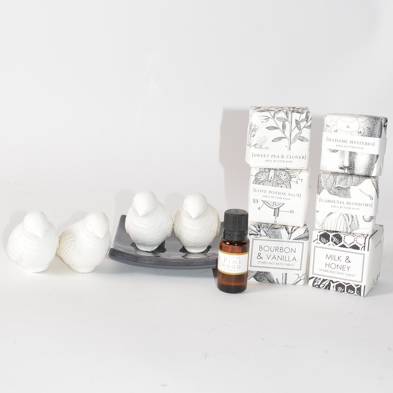 Gianna Rose Atelier Turtle Dove Ceramic Diffusers with Formulary 55 Soap