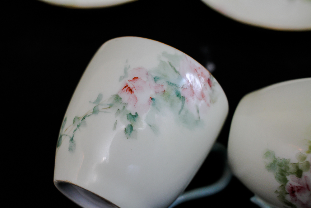 Pair of Theodore Haviland Limoges Teacup and Saucer Sets