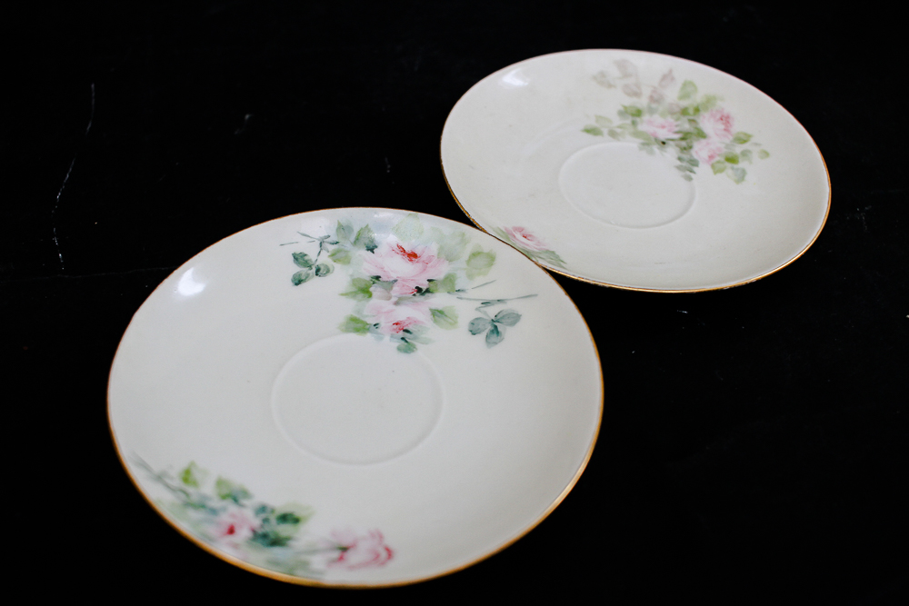 Pair of Theodore Haviland Limoges Teacup and Saucer Sets