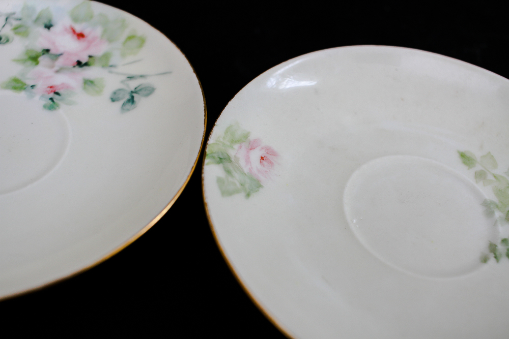 Pair of Theodore Haviland Limoges Teacup and Saucer Sets
