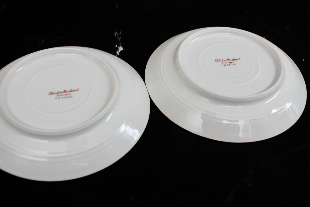 Pair of Theodore Haviland Limoges Teacup and Saucer Sets