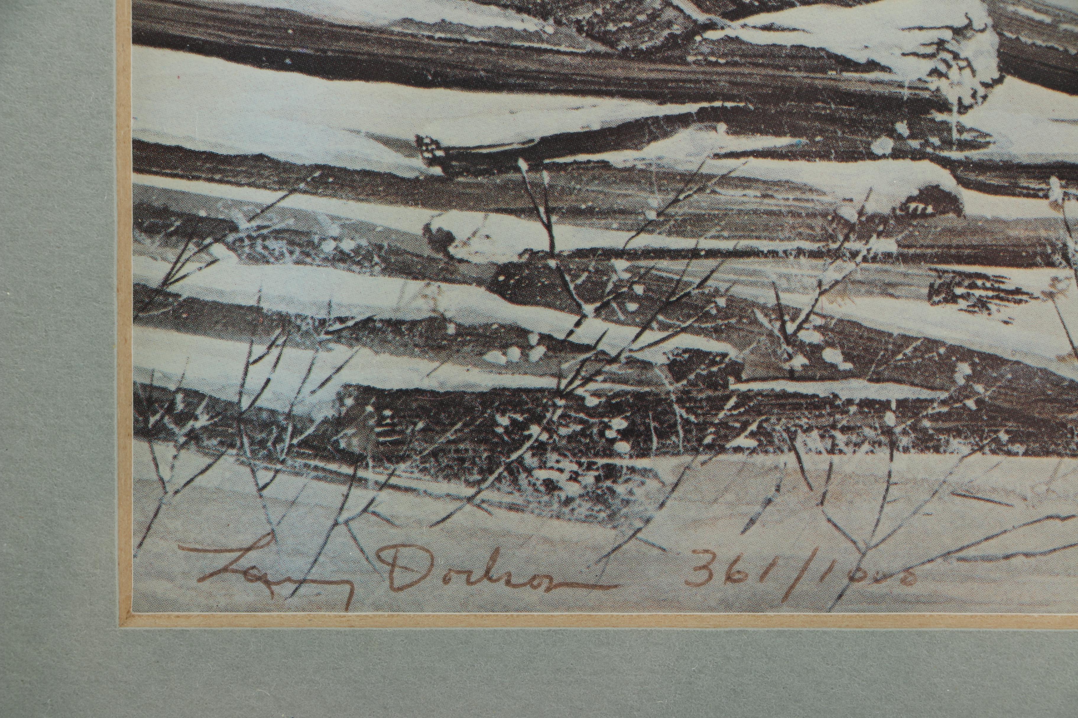 Larry Dodson Offset Lithographs "Winter in Ellijay" and "December Morning"