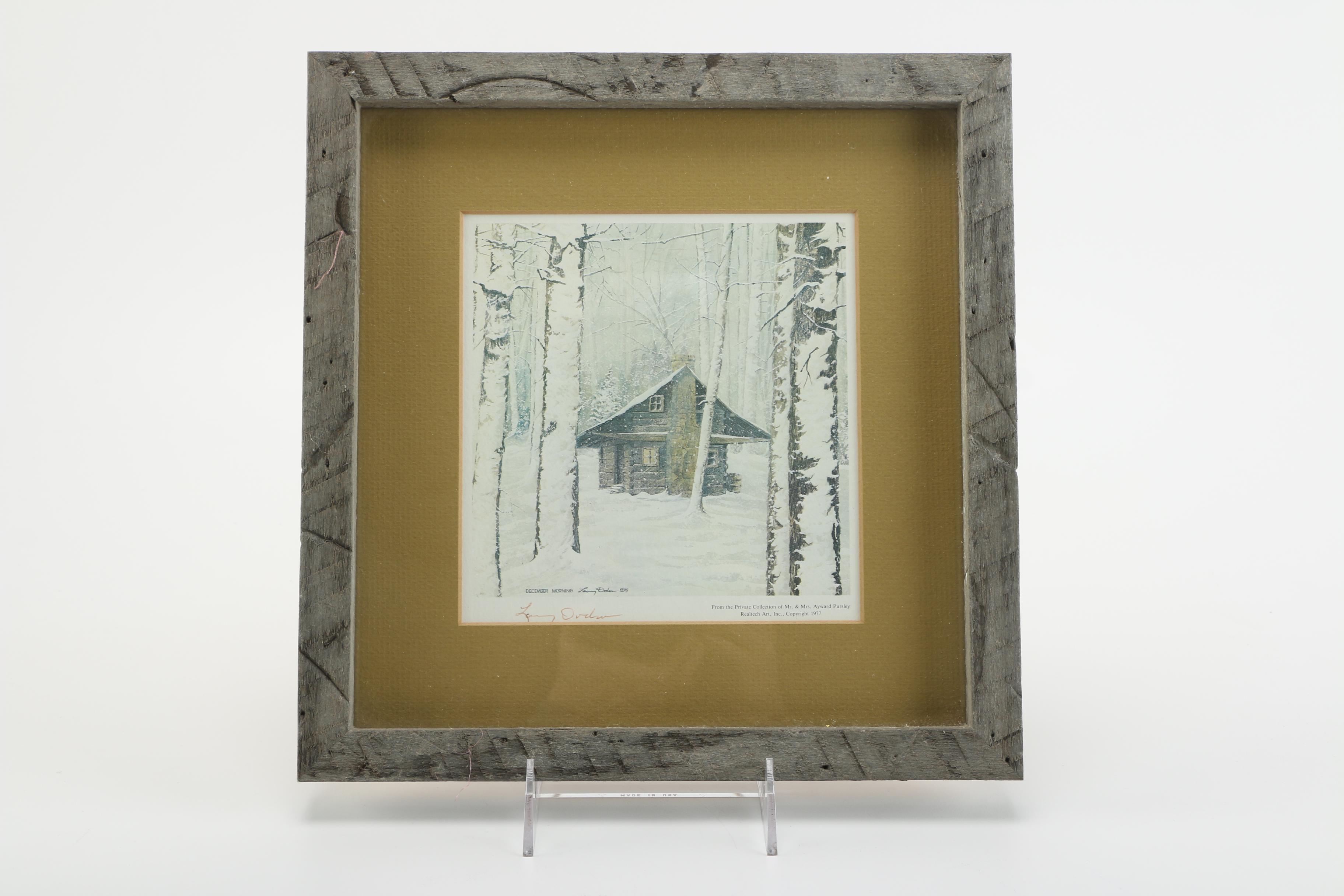 Larry Dodson Offset Lithographs "Winter in Ellijay" and "December Morning"