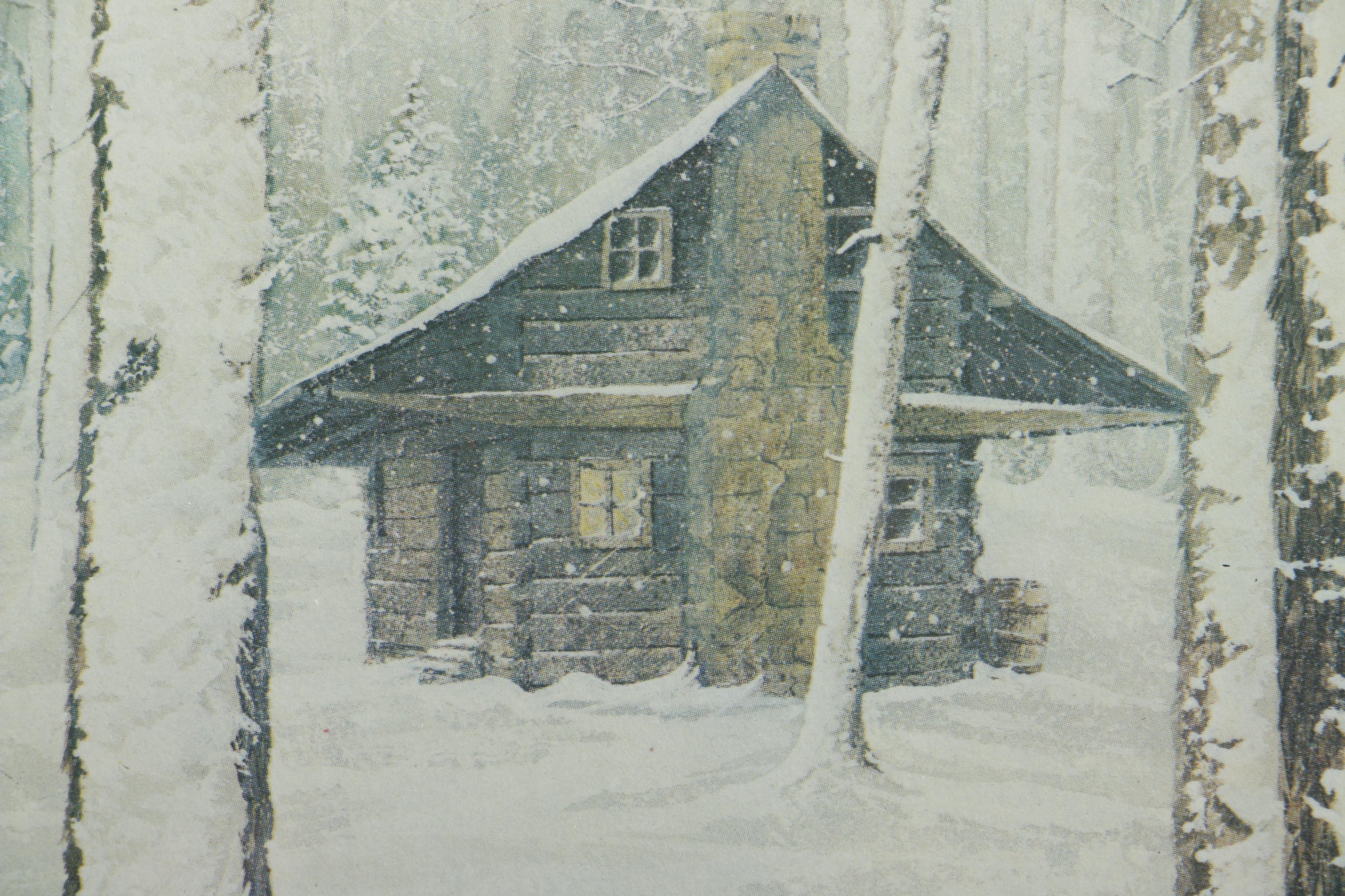 Larry Dodson Offset Lithographs "Winter in Ellijay" and "December Morning"