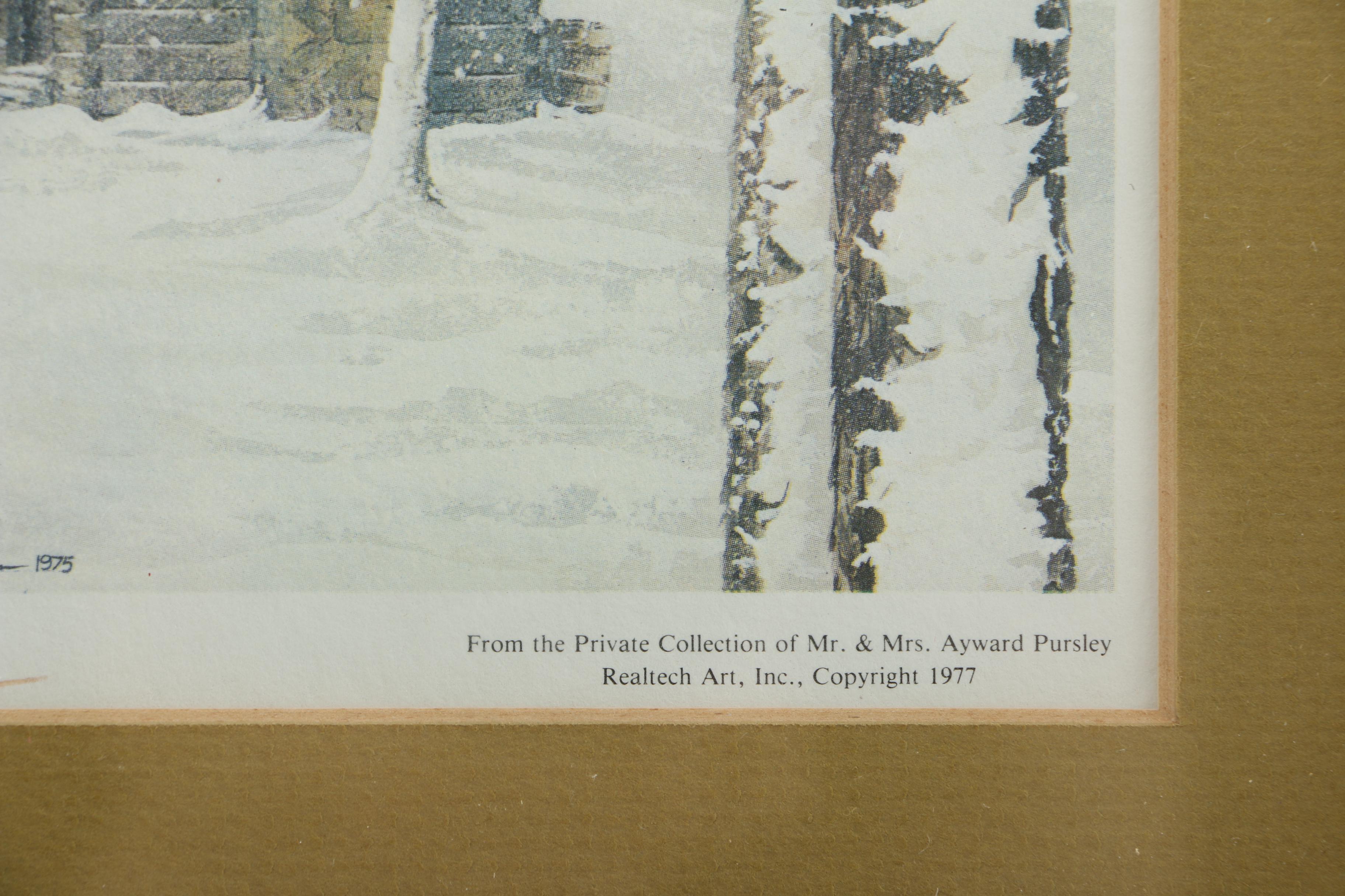 Larry Dodson Offset Lithographs "Winter in Ellijay" and "December Morning"