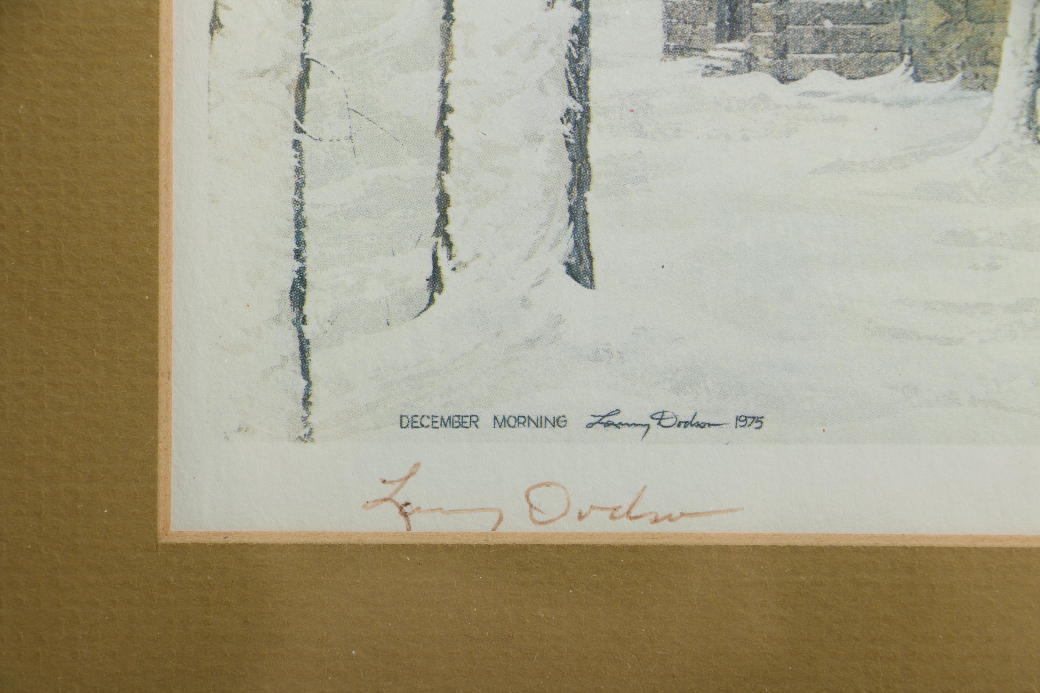 Larry Dodson Offset Lithographs "Winter in Ellijay" and "December Morning"